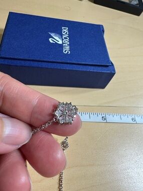 Swarovski Silver Crystal Snowflake Necklace - Silver